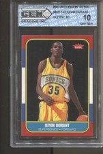 2007-08 Kevin Durant Fleer 86' Retro Glossy #143 Gem Mint 10 RC Rookie Suns