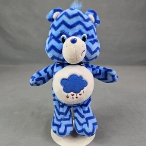 Peluche Care Bear scontroso 10" nuvola di pioggia blu chevron a righe peluche 2015 - Foto 1 di 8