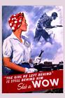 Shes a WOW World War II Retro Vintage WPA Art Project Poster 24x36