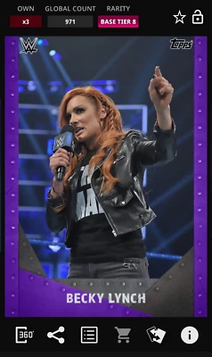 Topps WWE Slam 2020 Becky Lynch Purple Base Tier 8 Digital 971cc - Image 1 of 2