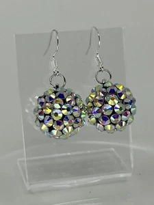 New Year’s Eve Ball Drop AB Glass Crystal Rhinestone Earrings FAST SHIPPING! - Picture 1 of 7