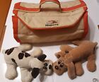 Vintage 1986 Pound Puppies Newborn Carrying Case Carrier + 2 Plushes Both 1985