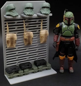 CUSTOM GEAR STORAGE SHELF 3.75" 1:18 SCALE STAR WARS FIGURE DIORAMA #2 - Picture 1 of 1