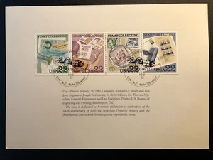 Philately Stamp Collecting, USA & Sweden Comm. Issue Folder, 1986, 3 Mint Panels - Picture 1 of 10