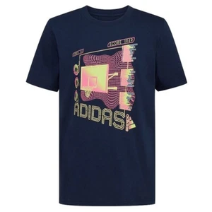 Adidas T-shirt Big Boys Basketball Neon Cotton Graphic LARGE X LARGE NWT - Picture 1 of 2