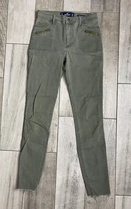 Hollister High Rise Super Skinny Jeans Damen Größe 1 / 2 R W25 L30 Olivgrün - Bild 1 von 13