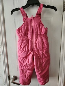 Toddler Girl Wonderkids snowsuit bibs size 3T Pink Lined A452 - Picture 1 of 6