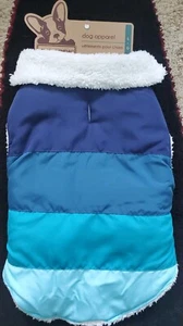 Pup Crew Dog Coat Jacket,Blue, Cozy Sherpa, Size Large NWT - Picture 1 of 5