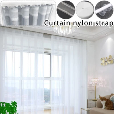 10M/20M White Pleat Curtain Pinch Heading Tape Transparent Rod Belt Crafts Nylon - Image 1 of 4