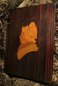 Fine Antique Marquetry Inlaid Wooden Portrait Plaque Older Woman 6 1/4" x 4 5/8" - Picture 1 of 6
