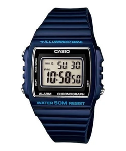 Casio W-215H-2A Unisex Classic Digital Watch NEW Dark Blue Resin Band - Picture 1 of 1