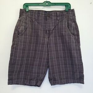 AE American Eagle Men's Plaid Shorts Size 31 Classic Length 100% Cotton Gray 