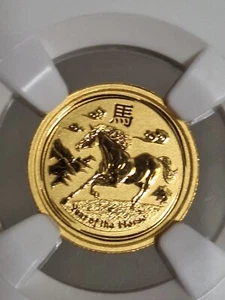 2014 AUSTRALIA 5$ YEAR OF HORSE 69 GRADEDby NGC 1/20 thOZ FINE GOLD by PERTHmint - Picture 1 of 19