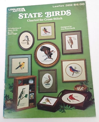 Vtg 1984 Leisure Arts State Birds Charted Counted Cross Stitch Pattern Book #322 - Image 1 of 4