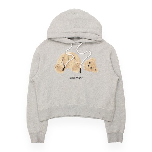 Felpa con cappuccio Palm Angels Kill Bear taglia large donna grigia