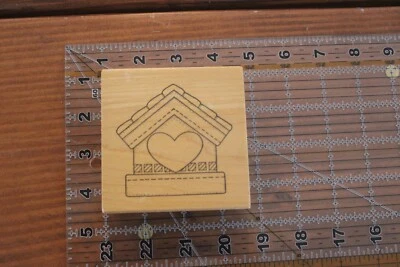 Nuevo sello de goma de madera DARCIE'S corazón casa galleta pan de jengibre amor hogar Foto 1 de 3