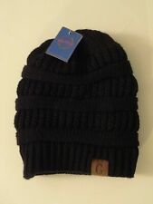 Gelante Unisex Winter Cable Knit Slouchy Beanie Skully Cap Hat Black