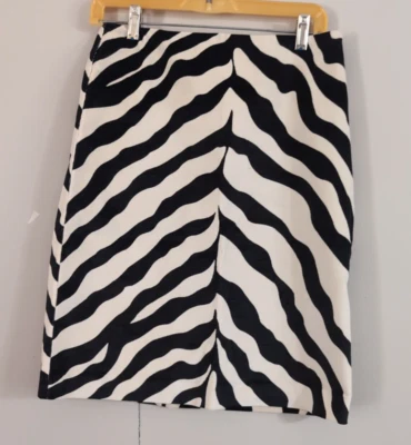 Isaac Mizrahi Para Target Mujer 4 Falda Lápiz Patrón Cebra Pana Cremallera Lateral Foto 1 de 4