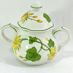 Villeroy & Boch GERANIUM Sugar Bowl with Side Handles & Lid - Non Ribbed Pattern - Picture 1 of 12