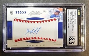 2020 Panini Absolute Rookie Baseball Material Auto Yordan Alvarez CSG 8.5 NM/M+