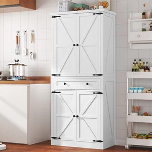 Kitchen Pantry Storage Cabinet with Drawer and Adjustable Shelves - Picture 1 of 8