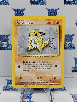 Pokémon Sandshrew - 62/102 - Base Set - LP  - Image 1 of 2