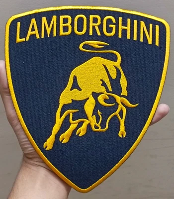 Lamborghini Logo Iron On Big Size Patch-Sew Patch-Embroidered Patch (8.3"x7.2")