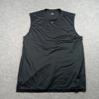 Nike Shirt Mens Medium Black Dri Fit Sleeveless Tank Top Athletic Training - Image 1 of 4