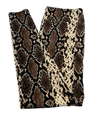 Leggings LuLaRoe TC Alto Curvilíneo Animal MARRÓN Reptil Sonajero Serpiente Salvaje Oeste Foto 1 de 4