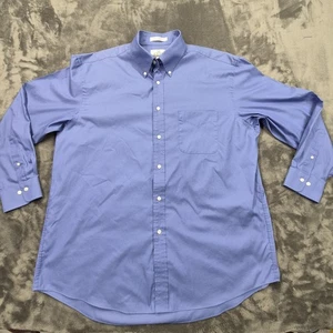 Enro Ultra Pinpoint Shirt Mens 17.5 34-35 Blue Button Down Dress Long Sleeve - Picture 1 of 8