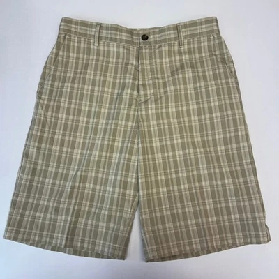Pantalones Cortos de Golf Adidas Para Hombre a Cuadros Talla 32 Beige Elastizados Frente Plano Rendimiento Foto 1 de 4