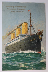Steamship SS Imperator Hamburg American Linie Antique 1913 Postcard - Picture 1 of 2