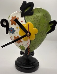 Heart Shaped Abstract Resin Self Standing Desk Analog Clock - Cracker Barrel - Picture 1 of 16
