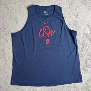 USWNT Women's Nike Dri-FIT USA Soccer Tank Top XL NWOT Blue Shirt Sleeveless - Picture 1 of 4