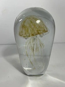 Vintage Hand Blown Large Art Glass Jellyfish Paperweight 6.5 in. - Picture 1 of 10