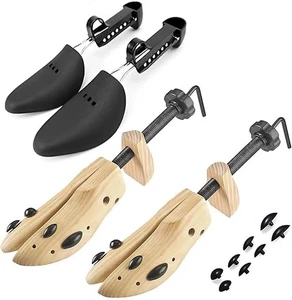 2 Pairs Professional Wooden Shoe Stretcher.2Way Adjustable Men Women 9.5 to 13.5 - Picture 1 of 6