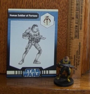 Star Wars Miniatures HUMAN SOLDIER OF FORTUNE & Trading Card 14 36/40 - Picture 1 of 4