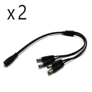 2 Pack - 4 Way Channel DC Power Splitter Adapter Cable for CCTV Security Camera - Picture 1 of 9