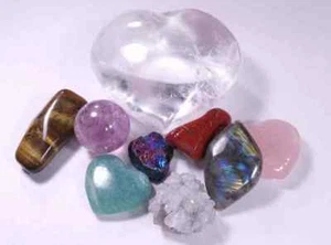 Schönes großes Quarz Kristall Herz, Rosenquarz, Amazonit, Pfau, Amethyst LB - Bild 1 von 10