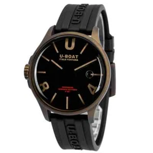 Nuevo Reloj Hombre U-Boat Darkmoon 44mm BK MARRÓN VINTAGE Banda Goma 9548 - Imagen 1 de 1