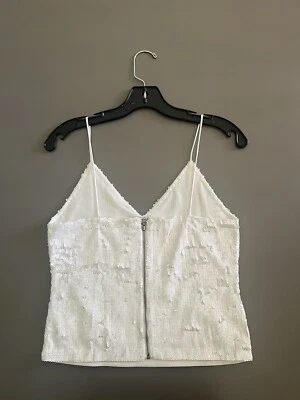 ALICE + OLIVIA БЕЛЫЙ БЛЕСТКИ ВЕРХНИЙ РАЗМЕР M - Изображение 1 из 2