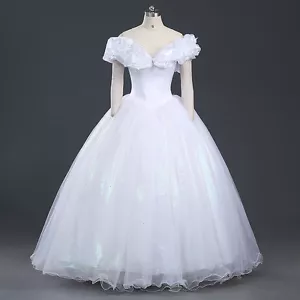 Cinderella Cinderella Disney Cosplay Costume Evening Dress Long Long Dress White - Picture 1 of 5