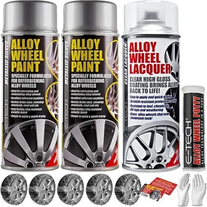 Alloy Wheel Repair Pack Metallic Silver - 6 Piece Refurbishment Kit for Car Van - Picture 1 of 6