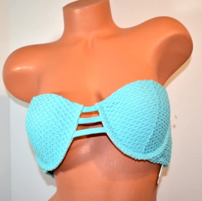 Women's Volcom 'Love & Haight' Teal Cutout Underwire Bikini Top  Size L  NWD - Image 1 of 4
