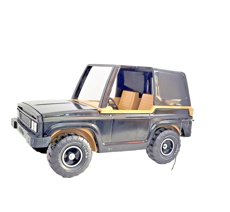 Tonka Bronco Black Jeep Barbie Ken 70s Pressed Steel - Image 1 of 4