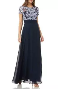 JS COLLECTIONS 10 Lace Illusion Leaf Embroidered Gown NWT $298 - Picture 1 of 4