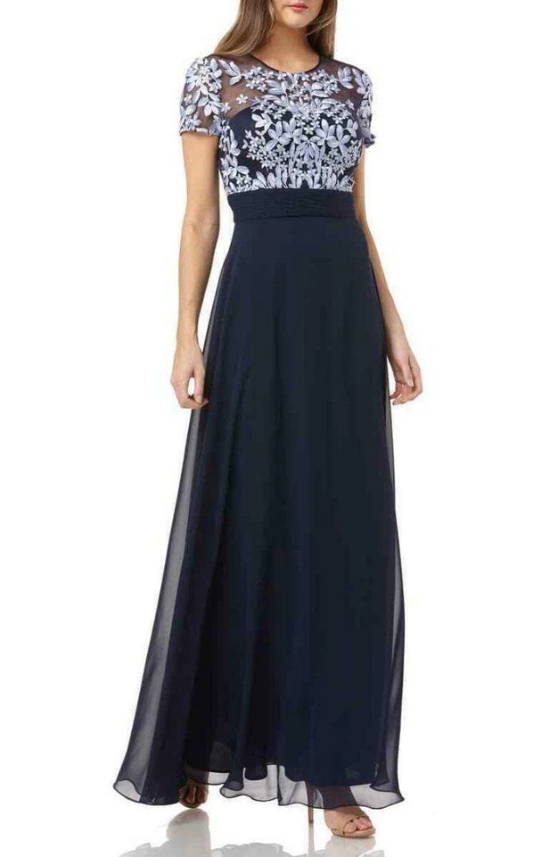JS Collections 10 Lace Illusion Embroidered Gown or Dress