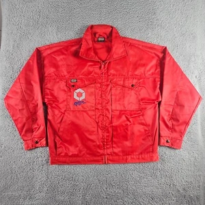 Snickers Workwear Jacket Mens Large Red Full Zip Bomber Work Wear Utility Chore - Picture 1 of 12