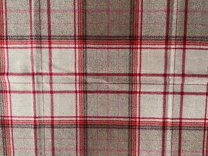 Remnants Stroheim “Barlow” Wool  Plaid 4 Pcs Camel Brown Red 54 x 17, 14 , 13, 7 - Picture 1 of 4