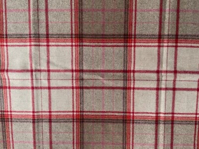 Remnants Stroheim “Barlow” Wool  Plaid 4 Pcs Camel Brown Red 54 x 17, 14 , 13, 7 - Image 1 of 4